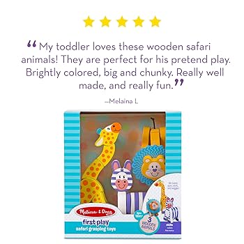 Melissa &amp; Doug サファリ 握るおもちゃ Amazon.com: Melissa & Doug Safari Grasping Toys : Toys & Games